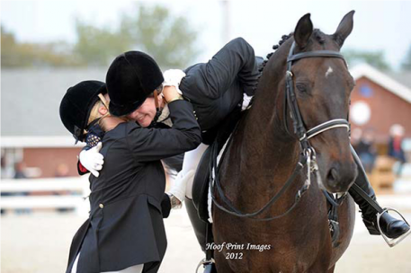 Volunteers Sarah Campbell and Sophie Ghedin got to compete at Dressage at Devon in 4th level (Photo: Hoof Print Images)