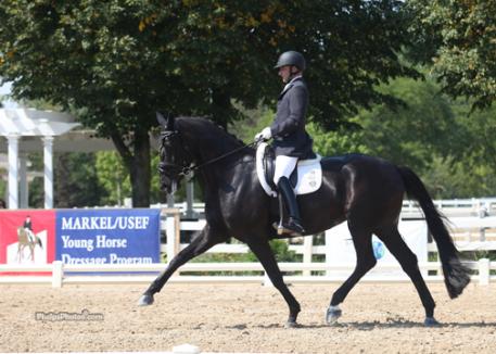USEF Youth coach Jeremy Steinberg and KGF Harmony competed at the Markel/USEF Young Horse Dressage Championships 2012