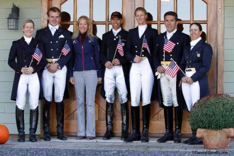 U.S. Team - Marisa Festerling, Endel Ots, Technical Advisor Anne Gribbons, Steffen Peters, Heather Blitz, Dr. Cesar Parra and Heather Mason (Photo: SusanJStickle.com)