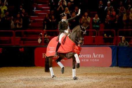 Sweden’s Tinne Vilhelmson-Silfven and Don Auriello won the third leg of the Reem Acra FEI World Cup™ Dressage Western European League series at Stockholm, Sweden today.  (Photo: FEI/Roland Thunholm.)