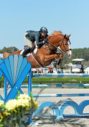 Tracy Fenney and MTM Timon jump to the top in the ,000 SmartPak Grand Prix, presented by Zoetis, at HITS Ocala. ©ESI Photography