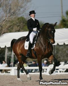 Belinda Trussell of Newmarket, ON and Anton earn a personal best score of 70.708% at the Palm Beach Dressage Derbt