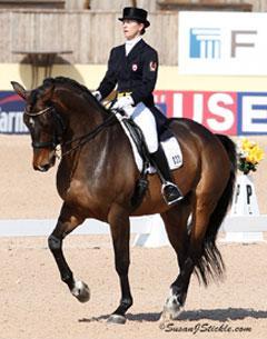 Canada's Belinda Trussell and Anton, owned by Robyn Eames, won the WEF Dressage Classic, the FEI Grand Prix CDI 3*. with a score of 70.638%Credit: susanjstickle.com