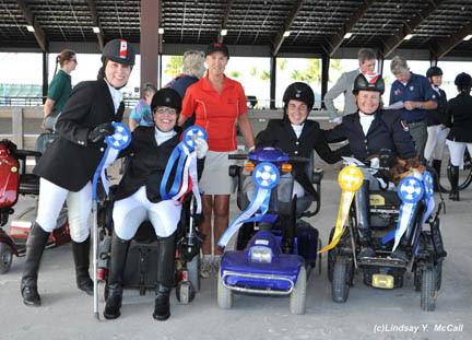 The Canadian Para-Equestrian Team, comprised of Ashley Gowanlock, Jody Schloss, chef d'équipe Elizabeth Quigg, Robyn Andrews and Lauren Barwick, won the overall team competition at Adequan Global Dressage Festival 10 CPEDI3*. (Photos: Lindsay McCall)