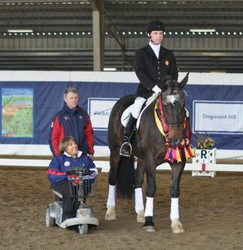 USPEA President Hope H, Coach Kai Handt, and Grade Ib winner at the 2011 Dressage Affaire CPEDI3*Jonathan Wentz and NTEC Richter Scale (Photo: Lindsay Y McCall for USPEA)