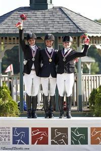 Dressage Junior Freestyle Medalists: -  Naima Moreira Laliberte (CAN); Laurence Blais Tetreault (CAN) Gold; - Silver; Barbara Davis (REG 1) - Bronze (SusanJStickle.com)