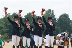 Eventing CCI2* Team Gold medalists, Area 3: Caroline Martin, Jennifer Caras, Matilda Segal, and Mary Atkins Hunt (Brant Gamma Photos)