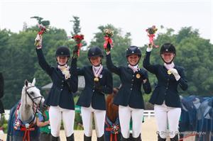 Eventing CCI1* Team Gold medalists, Area III: Nicole Doolittle, Victoria Clayton, Ashley Dodds, Diane Portwood (Brant Gamma Photos)