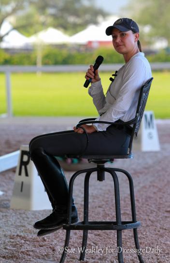 USET Team member Adrienne Lyle puts riders through their paces. Photo: Sue Weakley