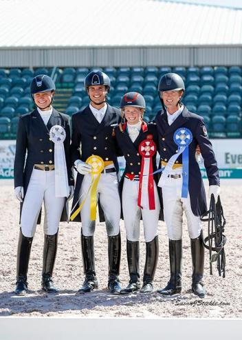Adrienne Lyle (USA), Juan Matute, Jr. (ESP), Laura Tomlinson (GBR), and Chris Von Martels (CAN) in their awards ceremony