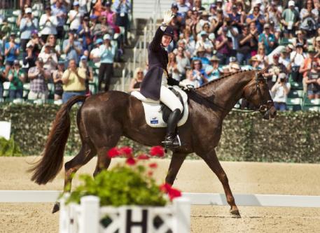 Allison Springer and Arthur said farewell to their fans with a lovely dressage performance in front of cheering crowds. 