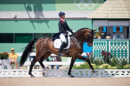 Carl Hester and Nip Tuck on their way to winning a Team Silver medal for Great Britain at the 2016 Olympic Games in Rio