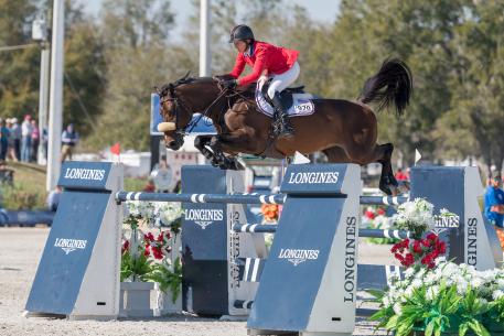 Elizabeth Madden; riding horse Breitling LS;