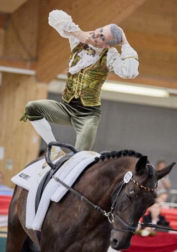 : Eric Oese (GER) wins the individual male gold, his first ever Championship title, aboard Calvador 5