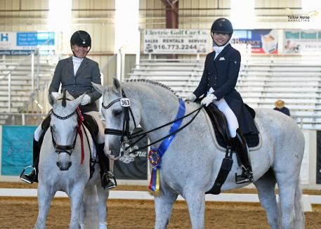 Hilda Gurney (L) and Adrienne Bessey (R) were all smiles during awards ceremonies at the 50th Anniversary CDS Championship Show