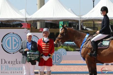 Jessica Springsteen and Davendy S in their winning presentation with Mark  Norman of Douglas Elliman Real Estate and ringmaster Steve Rector.