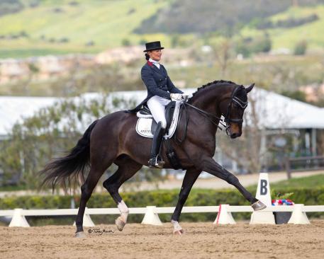 Charlotte Jorst took the CDI Grand Prix Freestyle with her Danish gelding Kastel’s Akeem Foldager (Photo: Terri Miller)