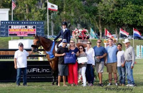 osephina Nor Lantzman and Unlimited celebrate the win with family and friends
