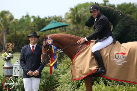 Kodachrome and Russell Frey in their winning presentation  with ringmaster Christian Craig.