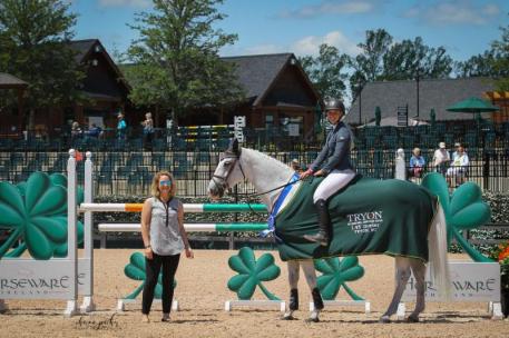 Kristen Vanderveen in the presentation ceremony with Maddy Stover of TIEC.