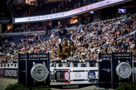 Second Place Finished McLain Ward riding HH Callas In Washington at the Longines FEI World Cupª Jumping qualifier Saturday 28 October 2017 