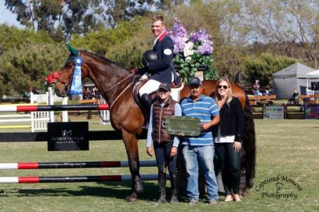 Morgan Dickerson and Disaronno VT with Tasha Visokay, Luis Cervantes and Blenheim EquiSports' Melissa Brandes