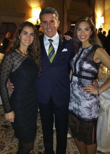 Dr. Cesar Parra (middle) with wife Marcela Ortiz (left) and daughter Nico Parra (right) at the GK Horses ceremony 