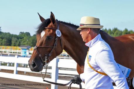 Vazquez and Esprit de Vie during the jog at the Pan Am Games 