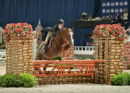 Winner of the 2014 0,000 WIHS Children's Hunter Championship was Aubrienne Krysiewicz-Bell on Monopoly (Photo: © Shawn McMillen Photography)