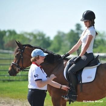 Hanneke Gerritsen (FEI 5* Para-Dressage judge) works with Elle Wooley. (Photo: Lindsay Y. McCall)