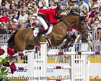 Ian Millar of Perth, ON, was clear in his record tenth Pan American Games appearance riding Dixson, owned by Susan and Ariel Grange. (Photo: © Cealy Tetley)