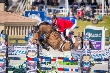Ian Millar and Dixson, owned by Susan and Ariel Grange, were members of the Canadian Show Jumping Team that tied for third place in the $200,000 Furusiyya Nations' Cup at CSIO4* Ocala, Florida. Photo Credit - Shannon Brinkman Photography
