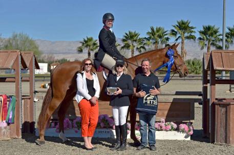 Jamie Taylor and Julie Hancock's Willow CFB won the blue ribbon in the 0,000 Devoucoux Hunter Prix Sunday, February 1, 2015 at HITS Thermal. (c) ESI Photography