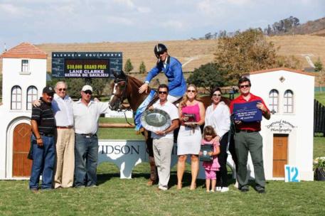Lane Clarke and Charlotte Gadbois' Semira de Saulieu win the $30,000 Markel Insurance Grand Prix, presented by Davidson Communities. Photo courtesy of CapturedMomentPhoto.com 