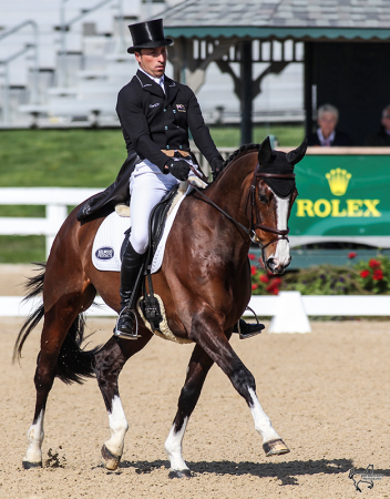 Tim Price and Wesko are tied for the lead at the Rolex Kentucky Three-Day Event, with a score of 36.3. (Photo: Ben Radvani)