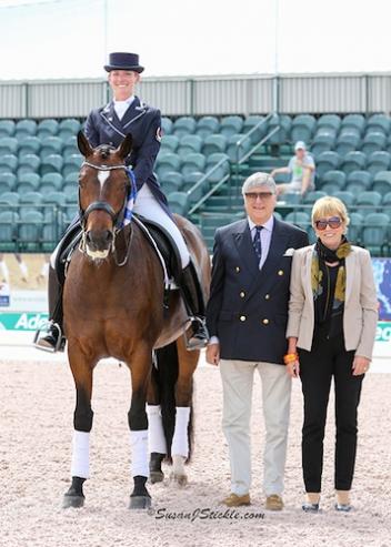 Tina and Fancy That in their winning presentation with Mike Collins and judge Katrina Wuest.