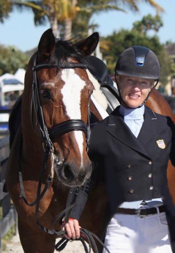 Tuny Page and Alina, winners of the TheraPlate Award, at the 2015 Adequan Global Dressage Festival