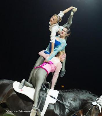 The Canadian Vaulting Squad performed a stellar Freestyle to earn their berth into the final FEI World Squad Vaulting Championship Freestyle slated for September 5. Photo Credit: Shannon Brinkman Photo