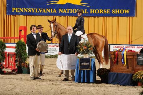 Ali Wolff and Brianda receive first place in the 5,000 Show Jumping Hall of Fame Amateur Owner Jumper Classic. (c) Al Cook - alcookphoto.com 