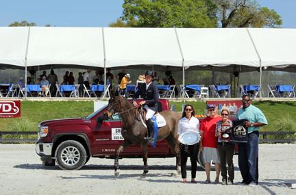 Angel Karolyi and Venus place first in the 00,000 Sullivan GMC Truck Grand Prix Sunday, March 15, 2015, at HITS Ocala. (c) ESI Photography