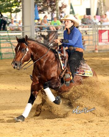 Ann Grether from The Netherlands. With Nancy Schmidt’s Wimpys Little Tejano, a 9-year-old stallion by Wimpys Little Step and out of Tejana Chic  (Photo: Andrea Bonaga)