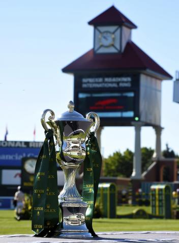 The Rolex Grand Slam Trophy in the “International Ring” of Spruce Meadows