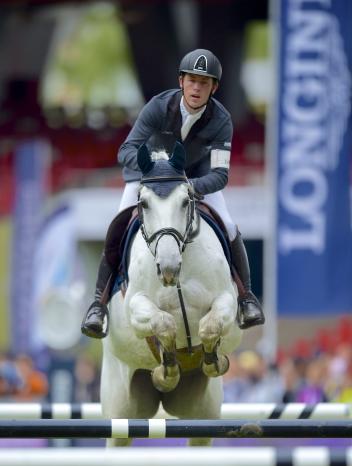 Scott Brash at the Longines Equestrian Beijing Masters 2014 on his borrowed horse Centana.