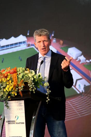 Ludger Beerbaum at the press conference about the Longines Equestrian Beijing Masters 2015.