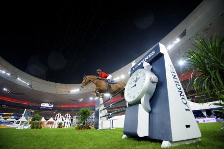  French rider, Penelope Leprevost, at the Longines Equestrian Beijing Masters in 2014. This year the floodlit jumping class on Saturday evening will be staged as a team competition. 