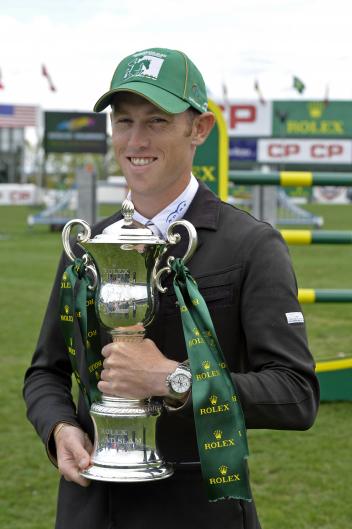 Rolex Grand Slam winner Scott Brash with the Grand Slam trophy