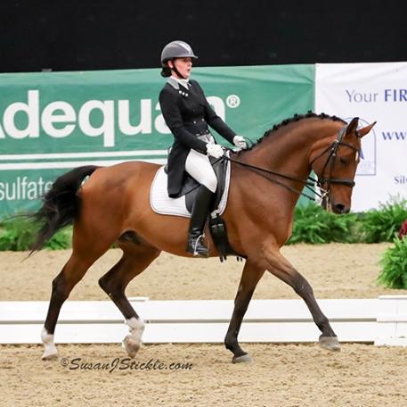 Amy Leach and Radcliffe earned the first championship awarded at the 2016 US Dressage Finals presented by Adequan® for the Intermediate II Adult Amateur division.  