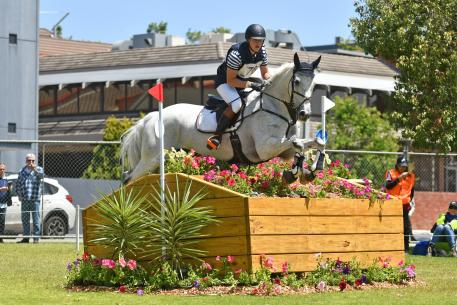 Andrew Cooper Australia riding Evergem Perfection in third place after cross country. 