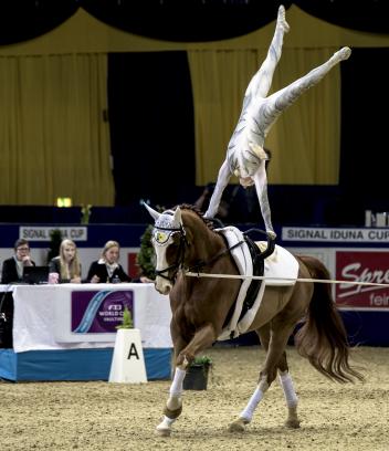 FEI World Cup Vaulting™ final Dortmund Female winner Anna Cavallaro (ITA) 