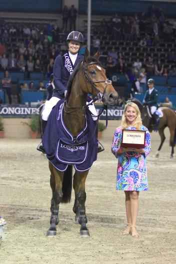 Beezie Madden winner riding Simon, Julian Percella Presenting